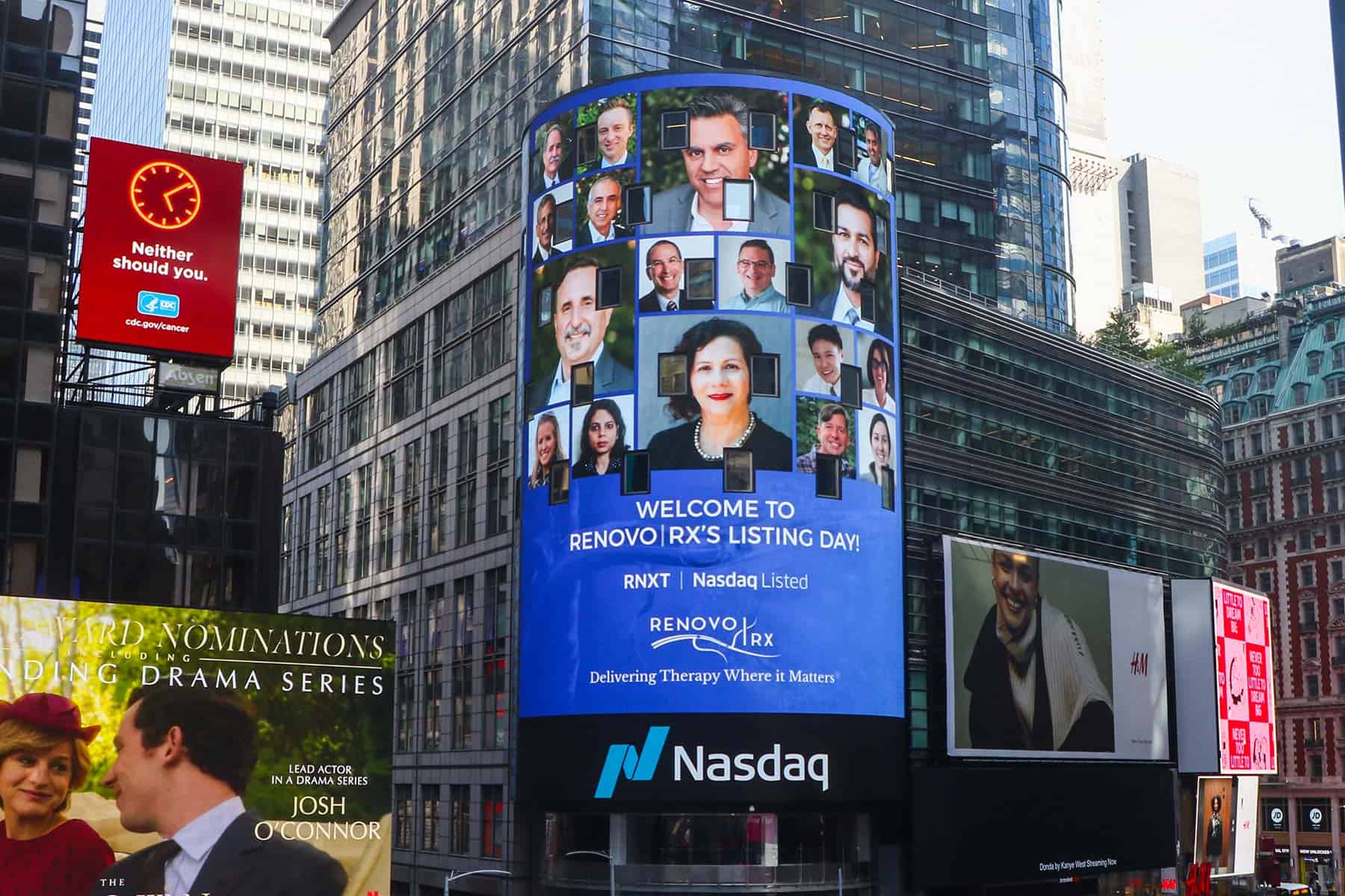 RenovoRx on the Nasdaq tower